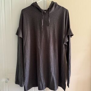 Mimi Maternity Ruffle Hoodie Size Large‎ Womens Charcoal Hoodie Size Large